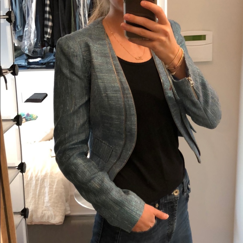 Rebecca Minkoff Delancey Metallic Tweed Blazer